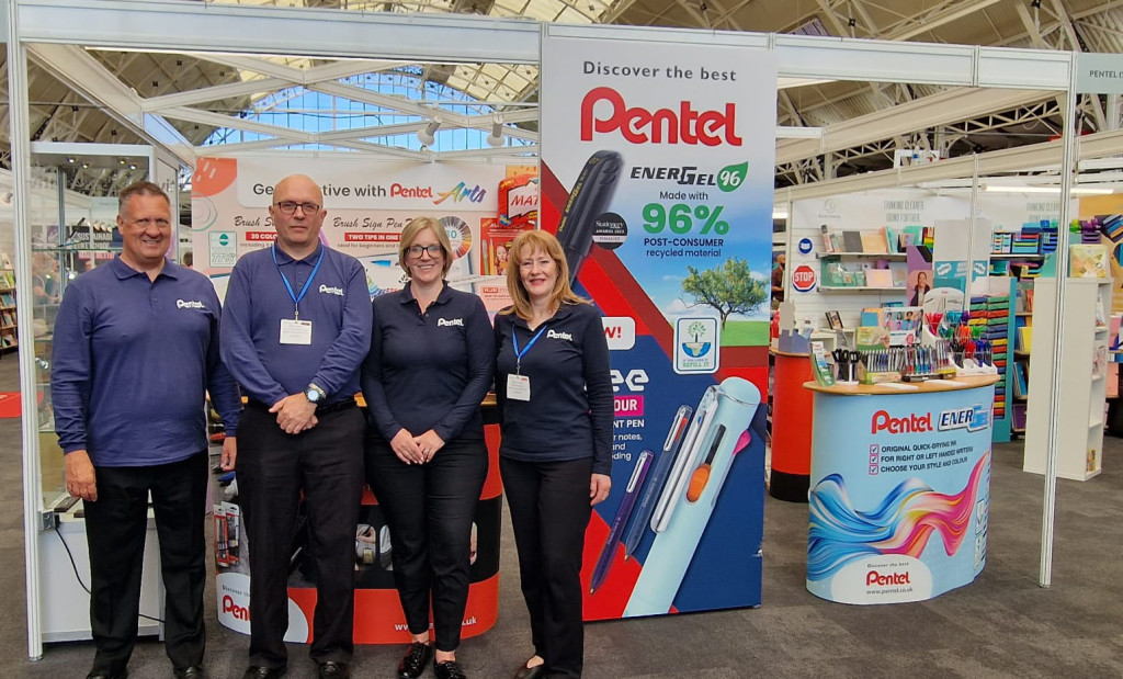 Above: The Pentel team on its stand last year.