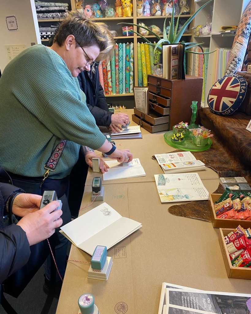 Above: There was plenty of space for customers to stamp their notebooks.