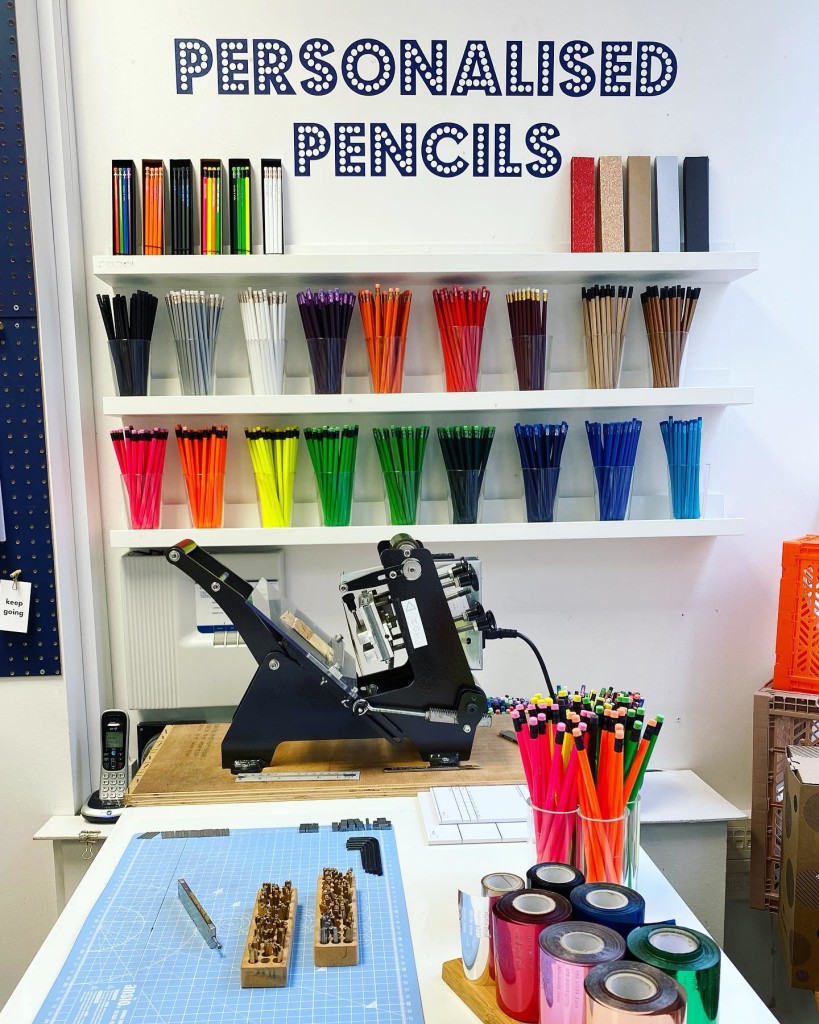 Above: Pencil Me In can personalise pencils with any text.