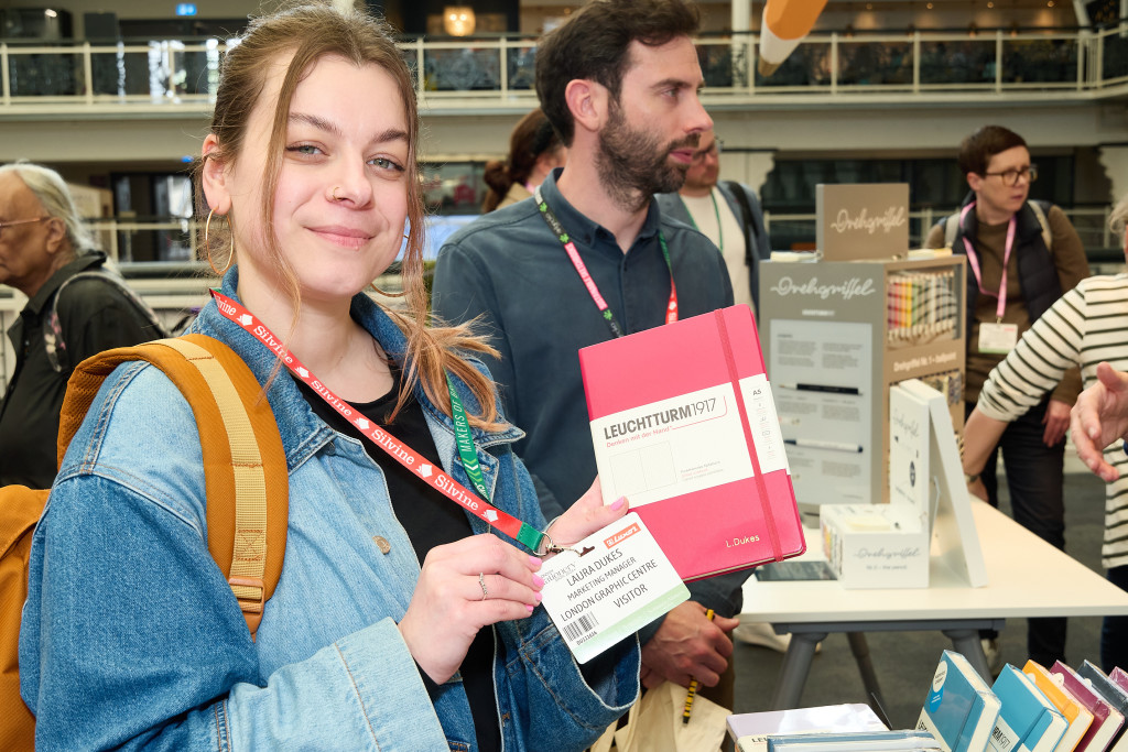 Above: Laura Dukes, marketing manager of London Graphic Centre and her personalised LEUCHTTURM1917 notebook.