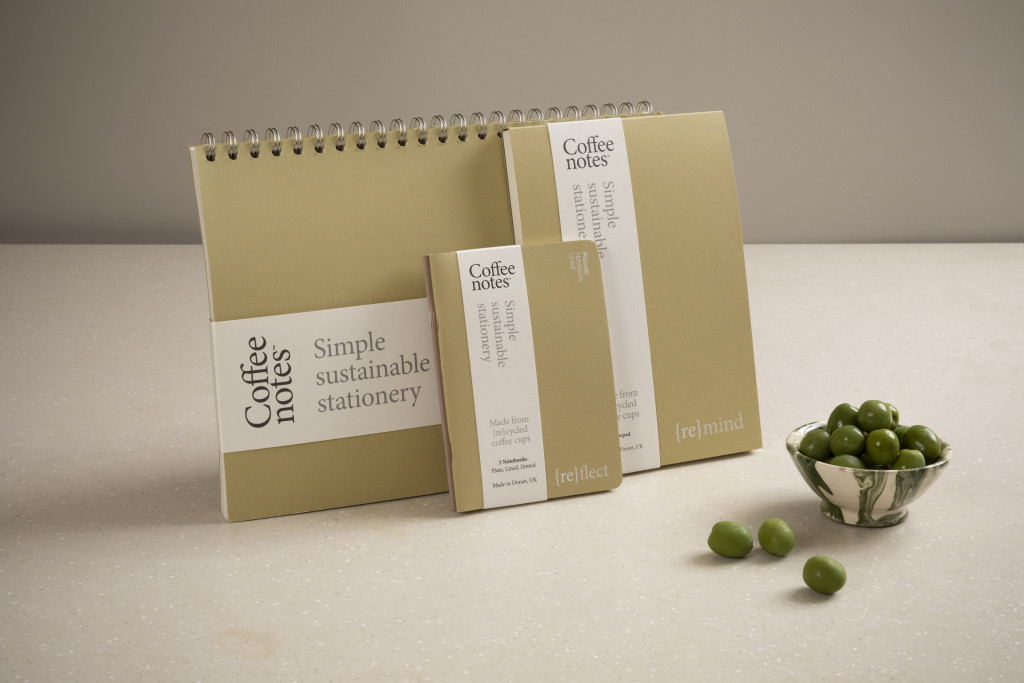 Above: Coffeenotes products can be completely recycled or composted in house hold waste.