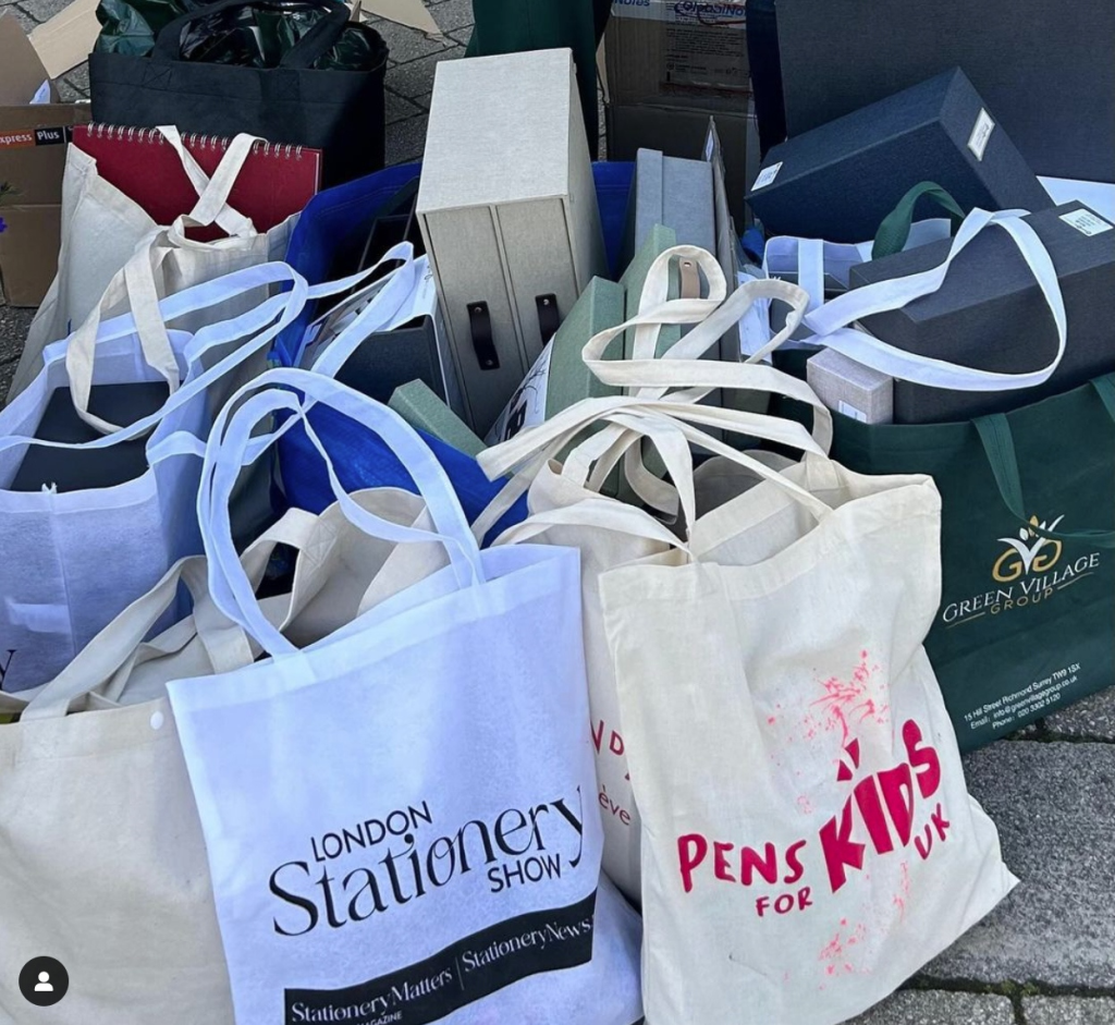 Above: Some of the stationery donated from London Stationery Show.