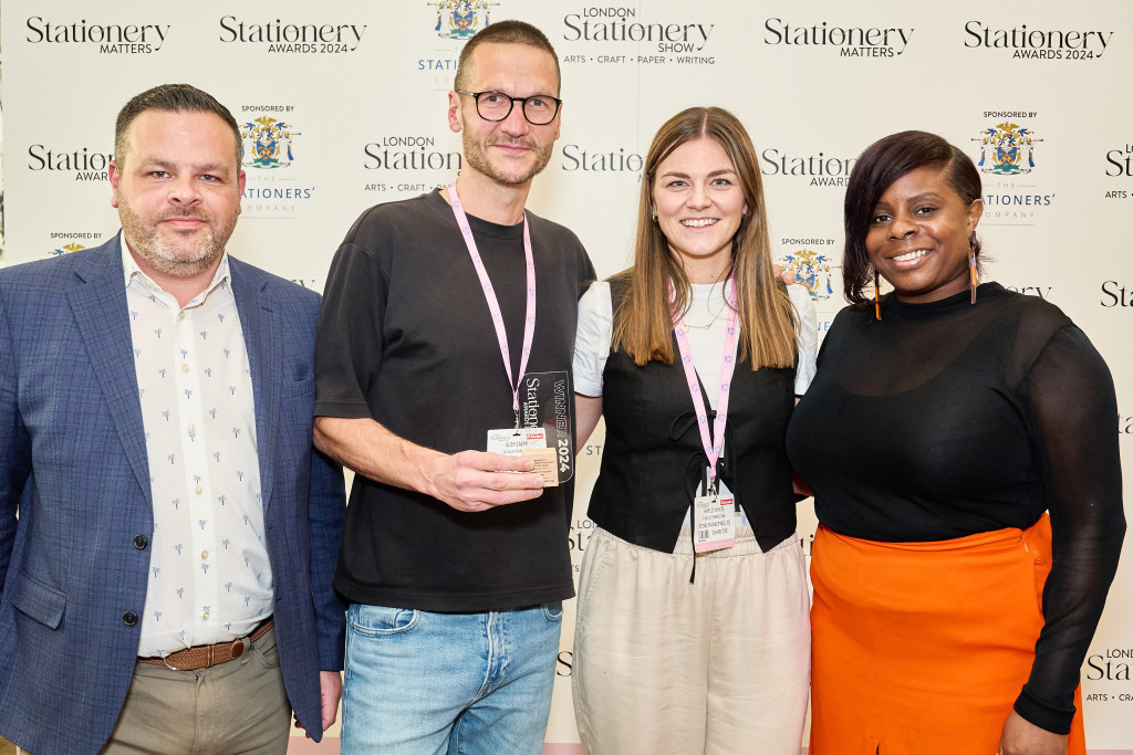 Above: Igor Salmi, export area manager for Legami and Hayley White, marketing manager for Stone Marketing with Rob Willis (left) and Chantelle White (right) from Max Publishing.