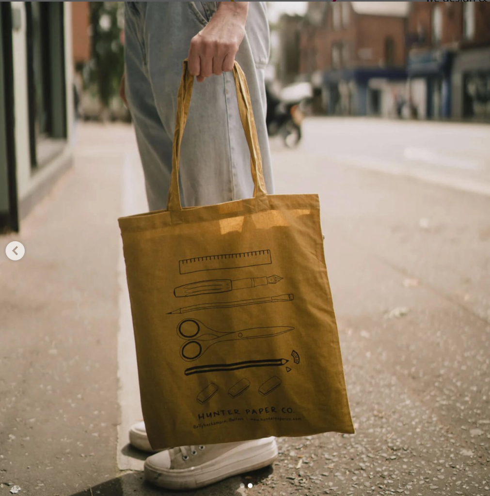 Above: Hunter Paper Co gave away a tote bag when customers spent £30.