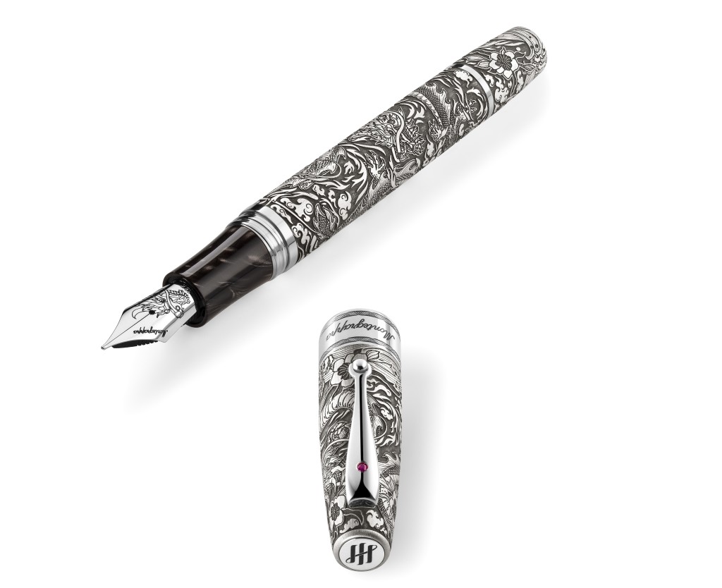 Above: The new Montegrappa design features a full-body tattoo effect.