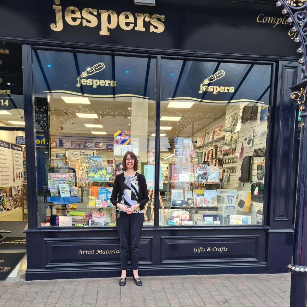 Above: Lynn Cummings outside Jespers of Harrogate.