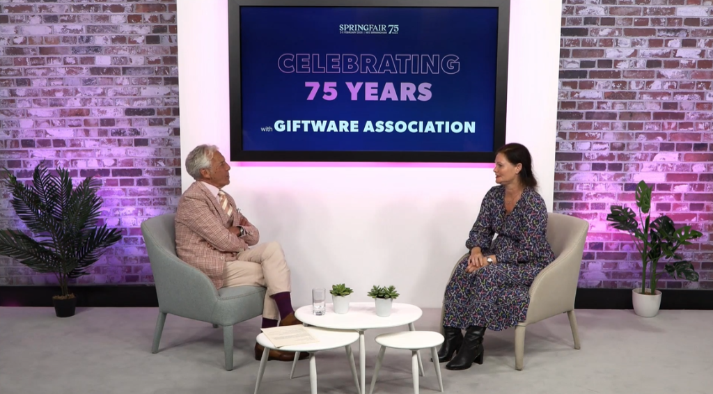 Above: The Giftware Association’s ceo Sarah Ward was among the leading names in the gift industry who was interviewed by Jeff Banks. The podcast airs on Sunday 15 December.