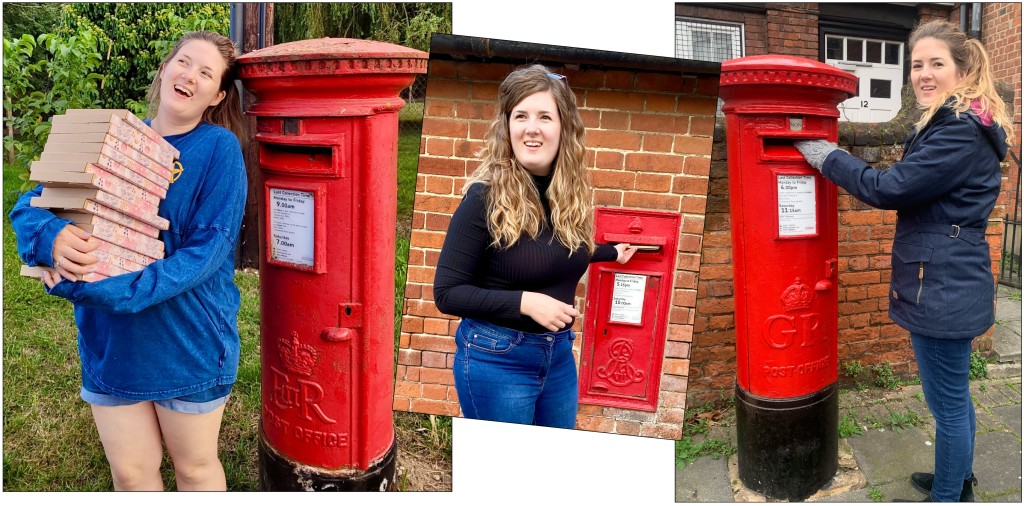 Above: Louise with a rare Edward VII box (centre), and one each from the reigns of Queen Elizabeth II (left) and George V.