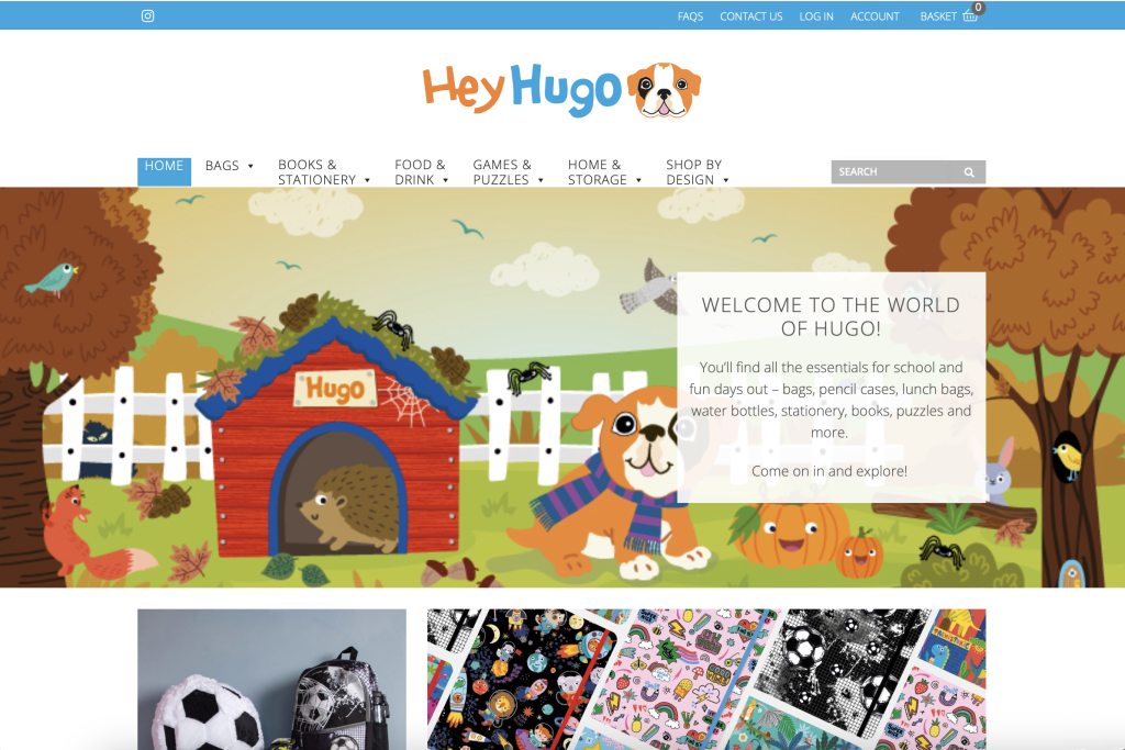 Above: There’s a separate website for the new Hey Hugo brand.