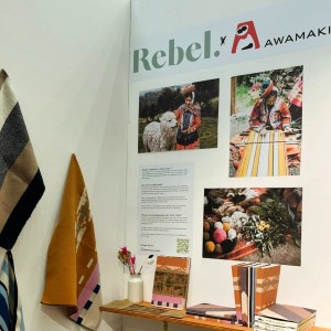 Above: Visitors to the Rebel Stationery stand could see the new Awamaki textile collection. 