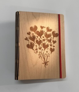 Above: Meraki notebook with a printed wooden cover.